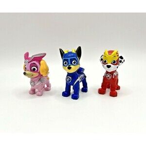 PAW PATROL Mighty Pups Skye, Chase, Marshall  2.5” Figure Lot Of 3